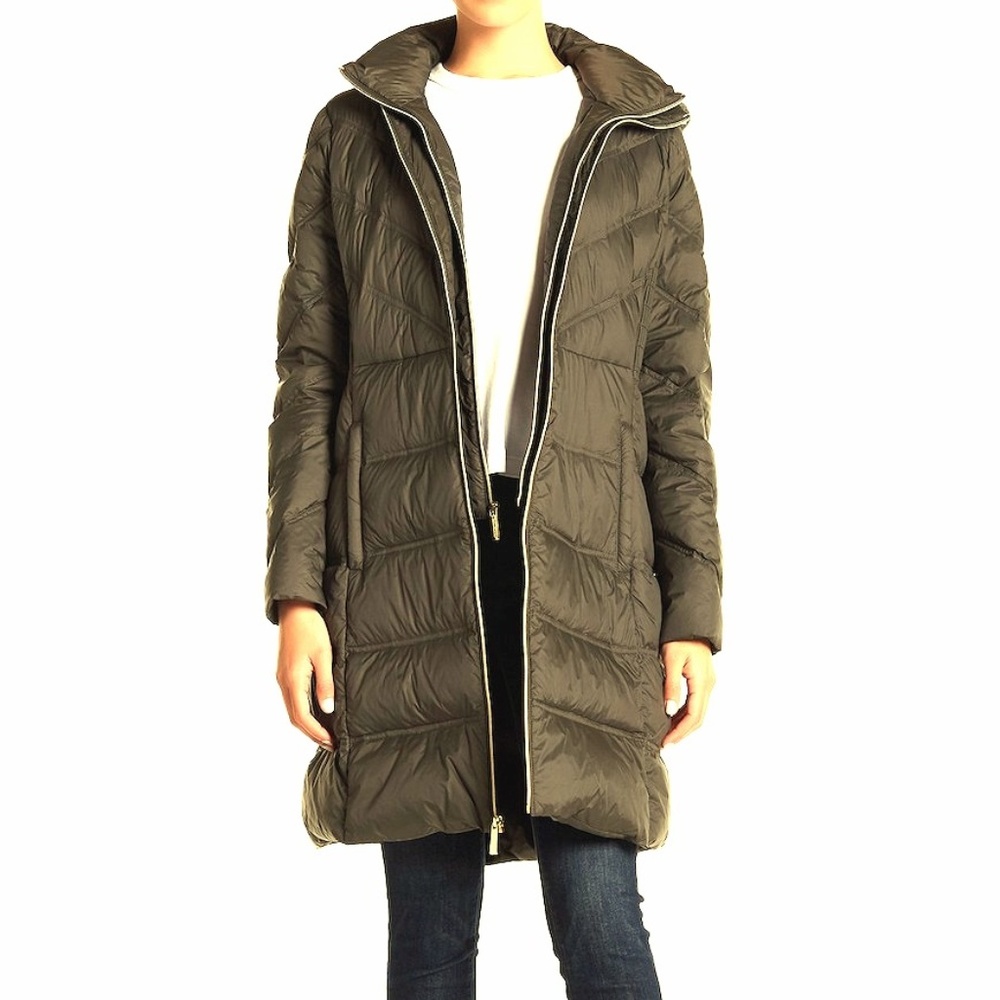 Michael Kors Black Puffer  Double Zip with fur lined Hood Jacket